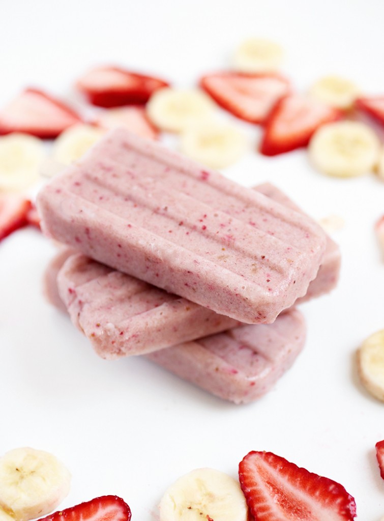 Strawberry Banana Popsicles