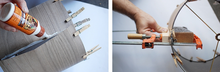 DIY Wooden Tripod Lamp with Veneer Lampshade @themerrythought