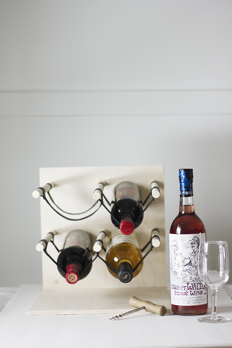 DIY Wood & Leather Wine Rack - The Merrythought