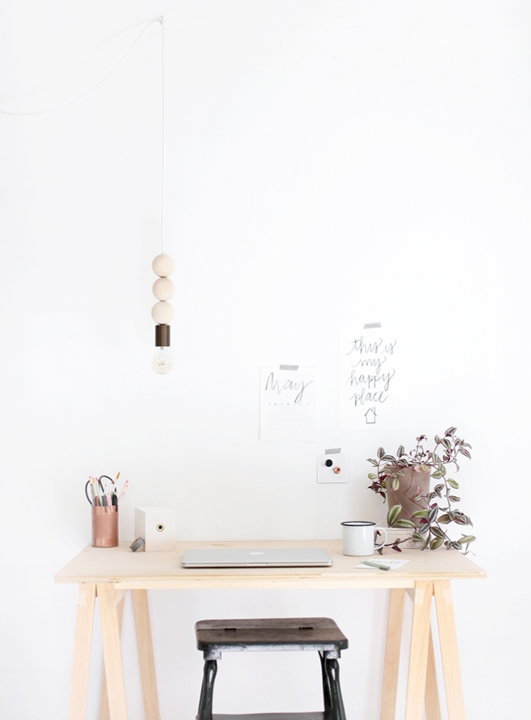 Wood and Brass Swag Pendant Light @themerrythought for @ehow