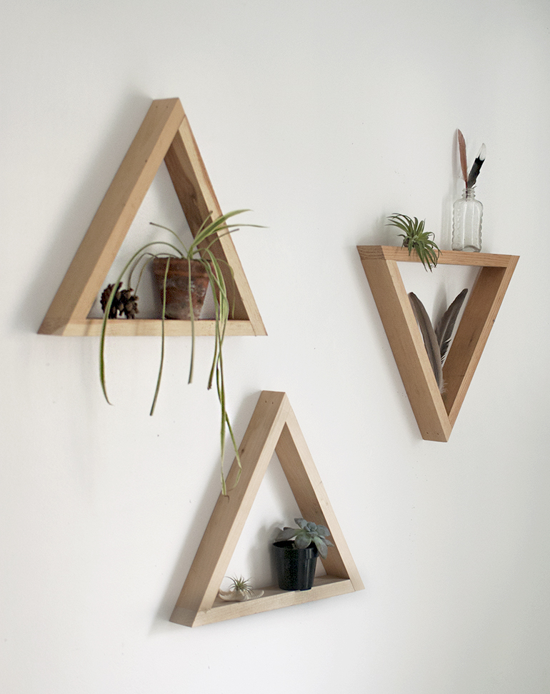 DIY Wooden Triangle Shelves - The Merrythought